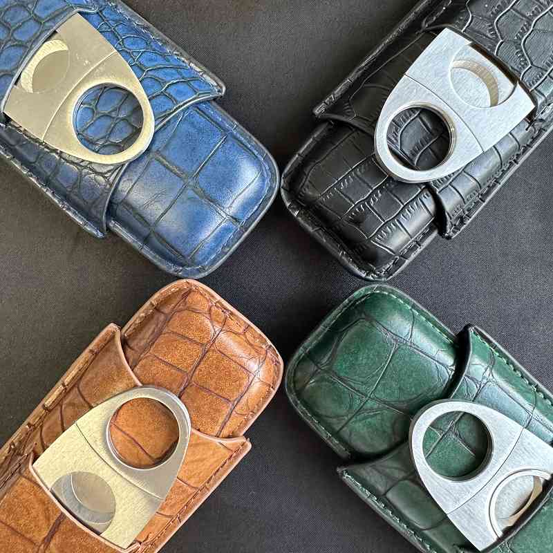 Cigar Cutter Set - Cigar Tube 2 Slots Case with