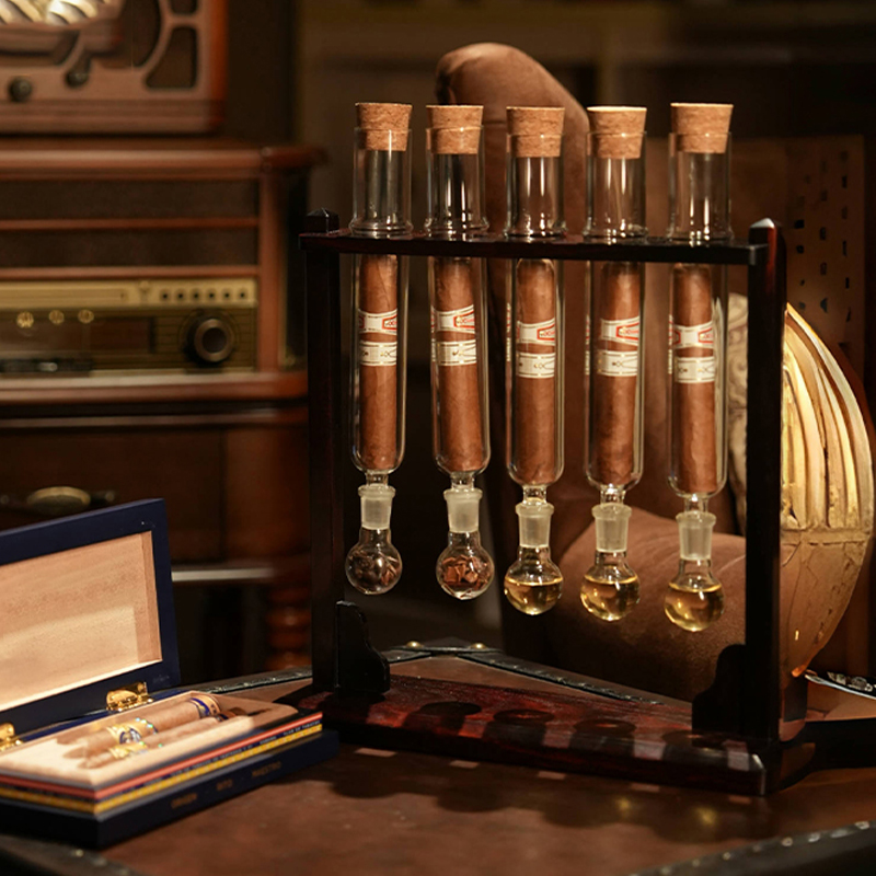 Cigar Cutter Set - Glass Cigar Tubes Humidor Set Cigar