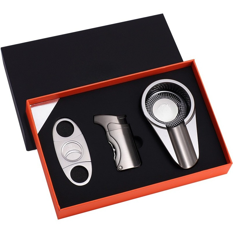 Cigar Cutter Set - Cigar Accessory Gift Set 3‑Piece Kit,