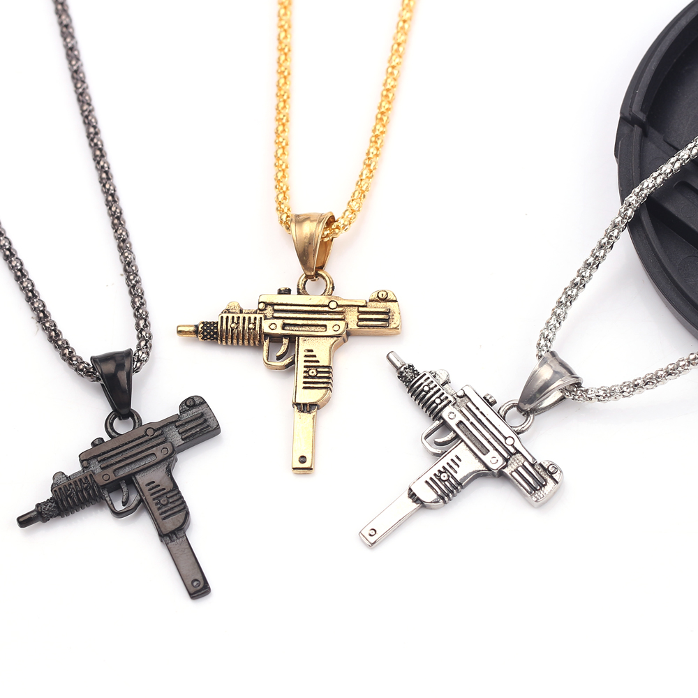 Punk Uzi Pistol Machine Gun Ne - огляд і ціна Men Accessories Pendant