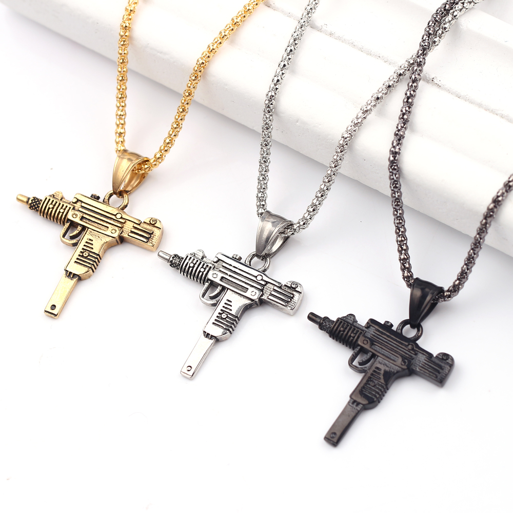 Punk Uzi Pistol Machine Gun Ne - огляд і ціна Men Accessories Pendant