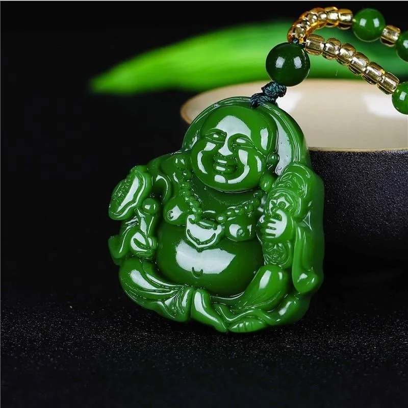 Chinese Green Jade Maitreya Bu - огляд і ціна Men Accessories Pendant