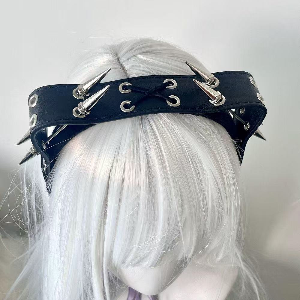 Punk Harajuku Rivet Headband,  - огляд і ціна Men Accessories Aesthetic