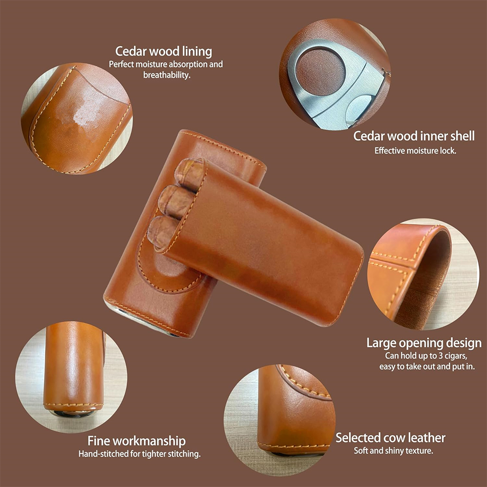 LMETJMA 3-Finger Leather Cigar - огляд і ціна Cigar Cutter Set