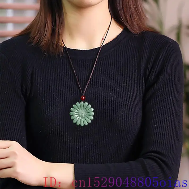 Green Jadeite Sunflower Pendan - огляд і ціна Men Accessories Pendant