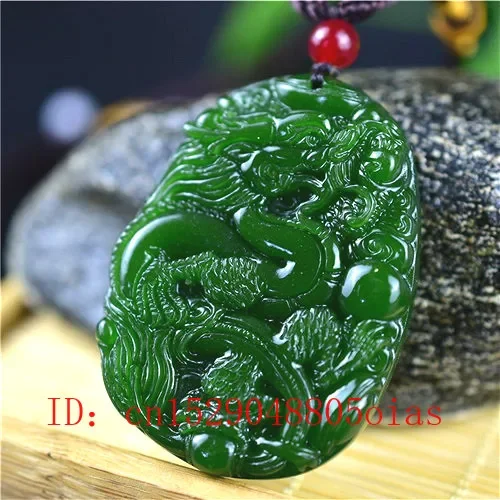 Natural Green Chinese Jade Dra - огляд і ціна Men Accessories Pendant
