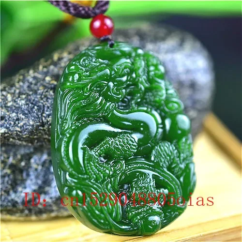 Natural Green Chinese Jade Dra - огляд і ціна Men Accessories Pendant