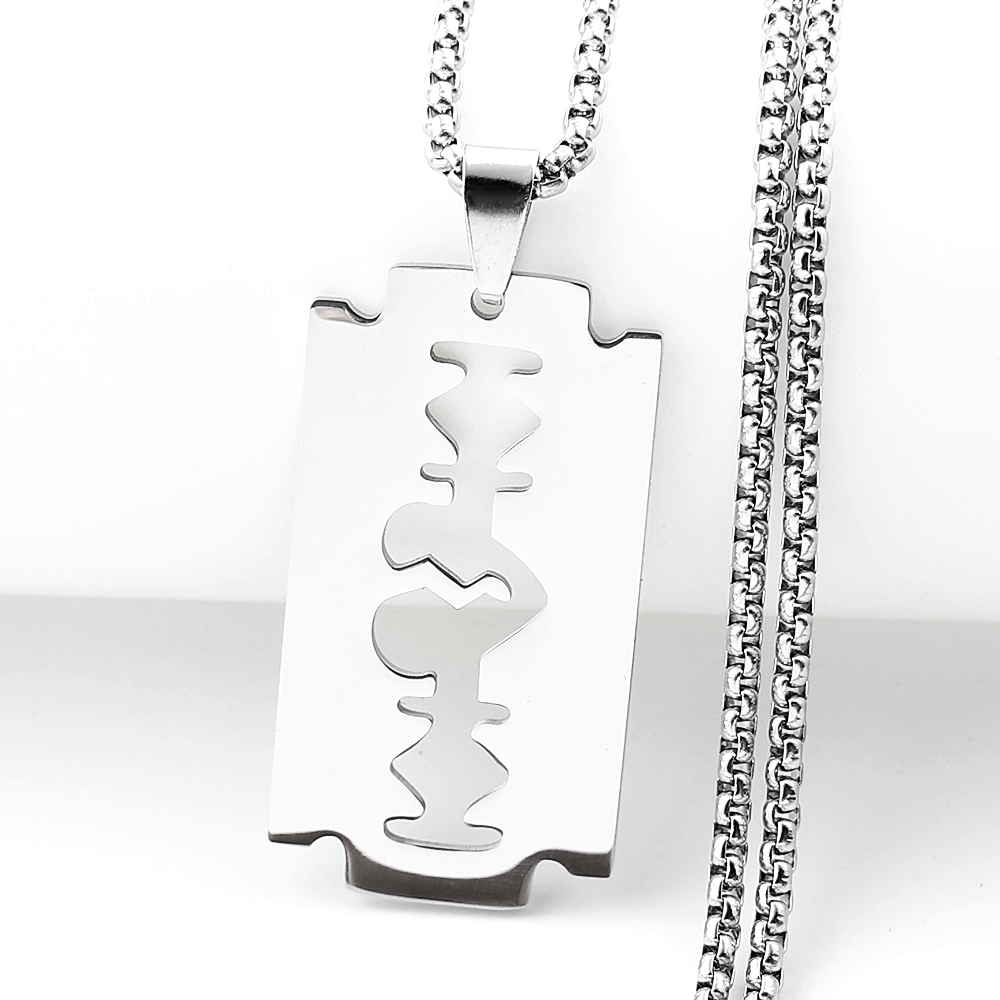 Gothic Blade Razor Pendant Nec - огляд і ціна Men Accessories Aesthetic