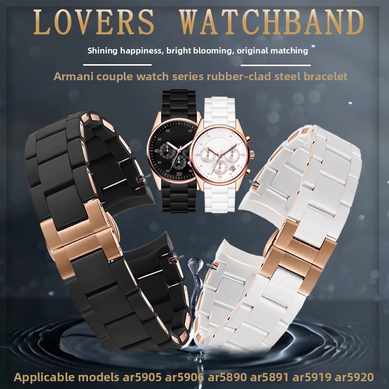 Rubber clad steel Watchband Fo - огляд і ціна Men'S Accessories Armani